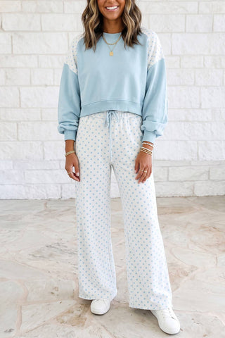 1 the Woman - Polka Dot Patchwork Long Sleeve Casual Two Piece Set S-4X: Khaki / L