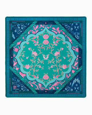 Oh My Mahjong Esme Floral Mahjong Mat – Teal & Pink