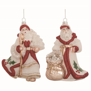 Vintage Glass Santa Ornament