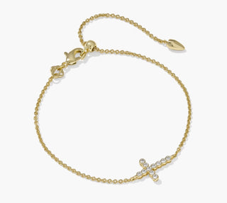 Cross Gold Crystal Delicate Chain