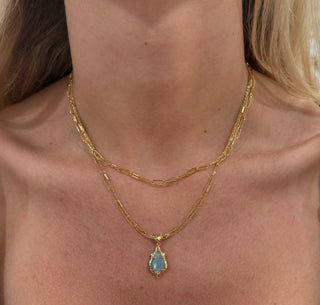 Adriana Scallop Frame Gold Multi Strand Necklace