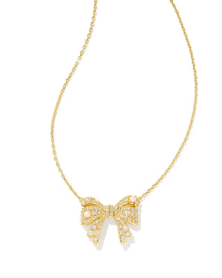 Krista Gold Bow Short Pendant Necklace