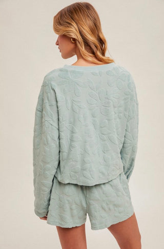 Textured Leaf Lounge Pullover