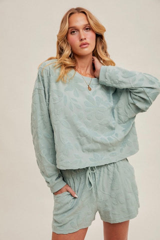 Textured Leaf Lounge Short