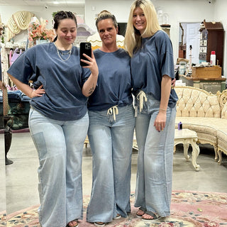 Judy Blue Light Wash Palazzo Jeans