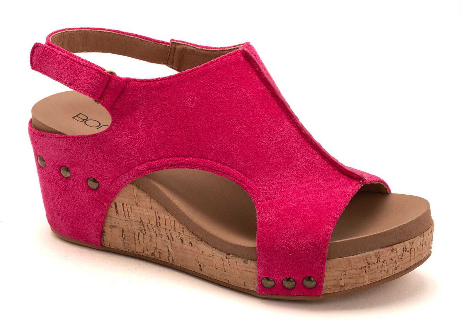 Corkys Footwear Corkys New Way Wedge Sandal Corkys Carley Fuchsia