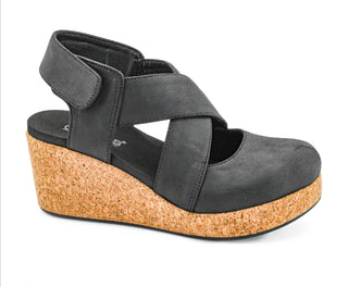 Corkys Case Closed Black Wedge
