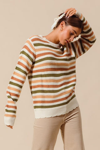 Striped Autumn Knit Sweater