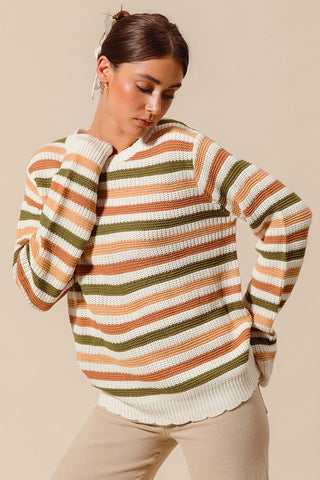 Striped Autumn Knit Sweater