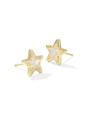 Kendra Scott Cassidy Gold Ivory Mother Of Star Stud Earrings