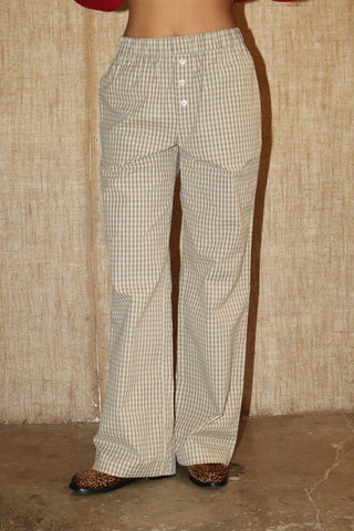 Bailey Rose Plaid Button Detail Pants