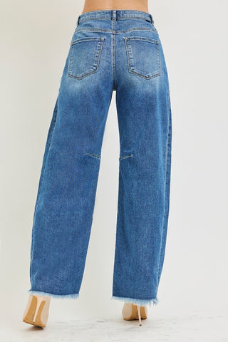 RISEN Double Waistband Slouchy Barrel Jeans
