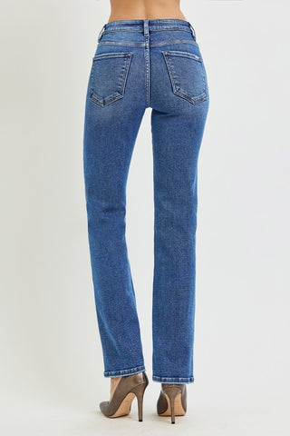 Risen Tummy Control High Rise Straight Leg Jeans