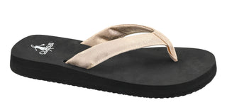 Corkys Summer Plans Gold Metallic Flip Flops