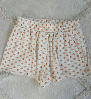 Mini Pumpkin Ribbed Sleep Shorts – Sunkissed Coconut