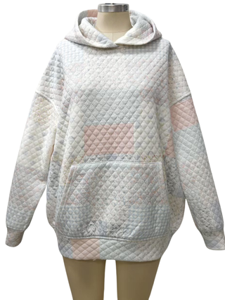Blue Cottagecore Patchwork Quilted Hoodie