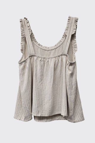 Effortless Stripe Ruffle Trim Tank