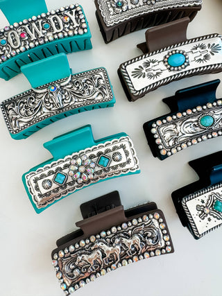 Boho Ranch Shop Bedazzled Western Hair Claw Clip