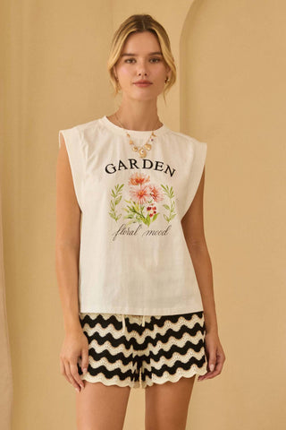 Garden Graphic Embroidered Top
