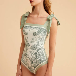 Visual Mood Violet Tie Shoulder Reversible One Piece Swimsuit