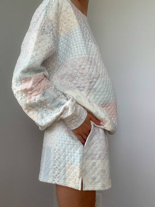 Blue Cottagecore Patchwork Quilted Shorts