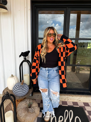 Blakeley Checkerboard Reversible Cloud Cardigan
