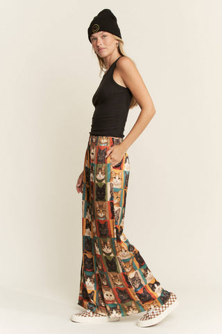 Cat Week Collage Wide Leg Pants