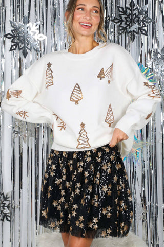 Gold Tree Sequin Accents