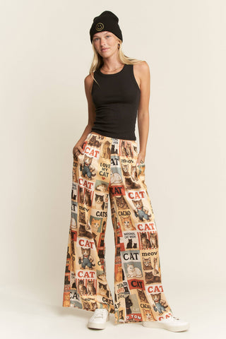 Cat Week Collage Wide Leg Pants