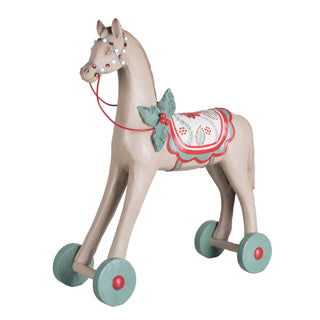 Retro Christmas Resin Horse Décor