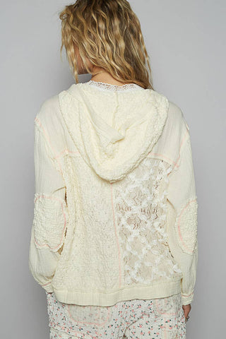 Pol Lace Balloon Sleeves Knit Jacket