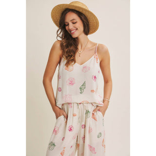 Seashell Wide-Leg Drawstring Pants