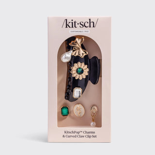 KitschPop™ Curved Claw Clip 7pc Set – Vintage Black