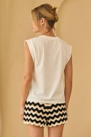 Garden Graphic Embroidered Top