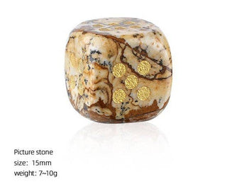 The Southern Peacock - Natural Semi-Precious Gemstone Mahjong Dice – Set of 2: Tigers Eye