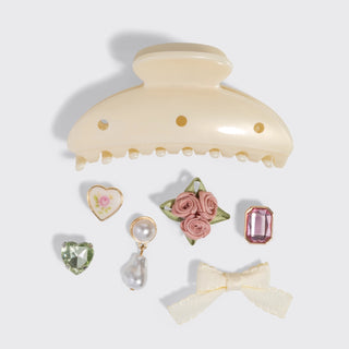 KitschPop™ Curved Claw Clip – Pearlized Cream