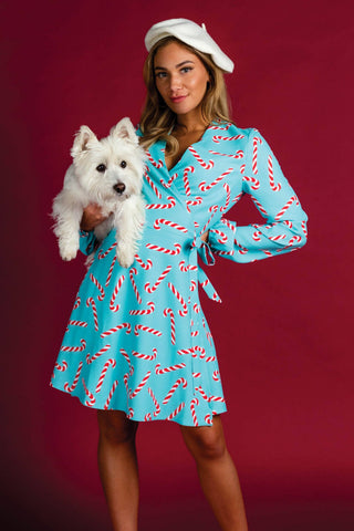 festive wrap dress The Peppermint Pimp Canes