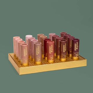 Poppy & Pout - Product Display, 20 Lip Tint Tray, Gold
