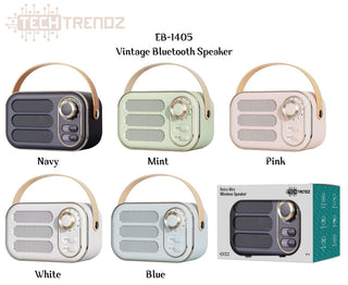 Tech Trendz - Vintage Bluetooth Speaker: Blue