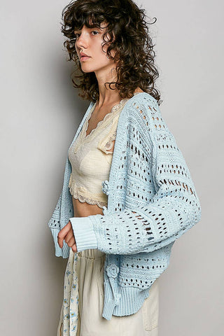Sky Bloom Crochet Cardigan