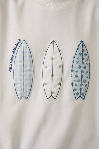 Coastal Surfboard Graphic Sweatshirt