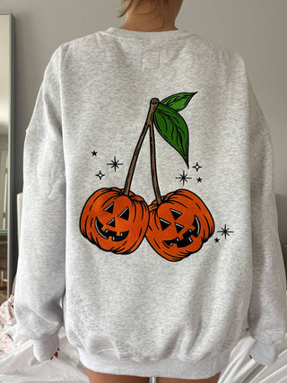 Pumpkin Cherries Embroidered Crewneck Sweatshirt – Sunkissed Coconut