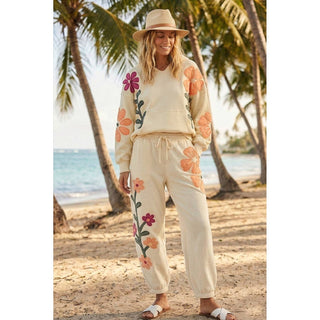 IVE - Artisan Bloom Washed Patchwork Oversized Pants: IVORY / S-M-L-XL(2-2-2-1)