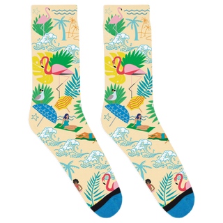 DivvyUp - Beach Vibes Socks: Yellow / Large