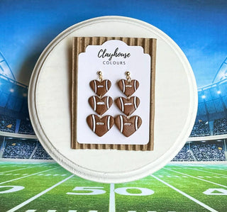 Clayhouse Colours - Game Day Earrings : Football Dangles
