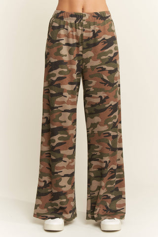 JADE BY JANE - ARMY CAMO WIDE LEG PANTS: CAMOUFLAGE / S