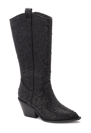 Glitzy Black Rhinestone Cowboy Boots