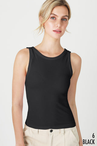 Ribbed Scoop Neck Tank