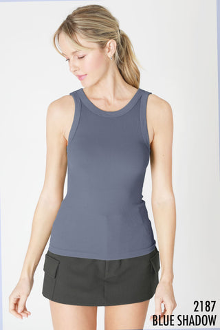 Ribbed Scoop Neck Tank