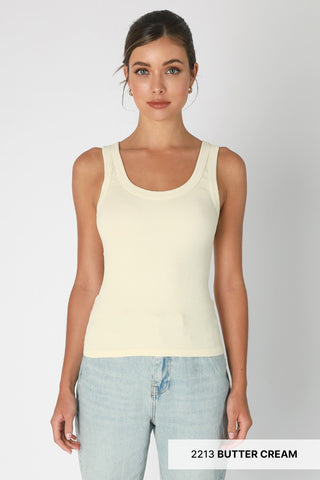 Ribbed Scoop Neck Tank